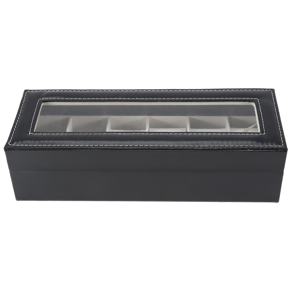 1Pc High Grade 6 Slots PU Leather Box Case For Watch Jewellery Display Storage view 6