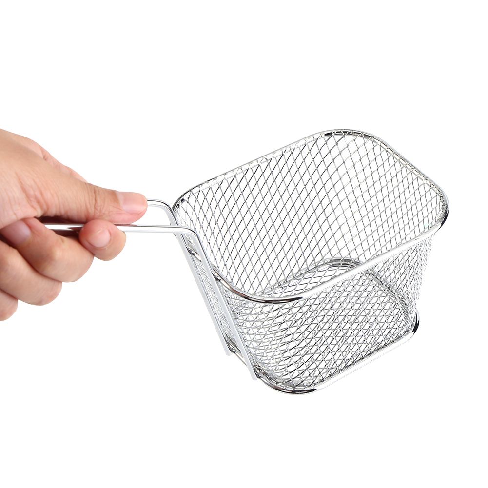 8Pcs Mini Stainless Steel Chips Deep Fry Baskets Food Presentation Strainer view 7
