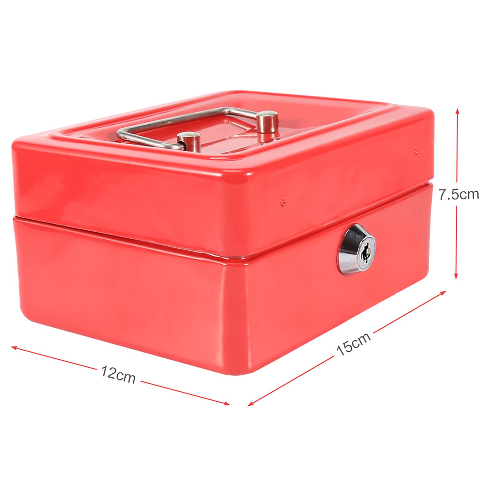 1Pc Mini Portable Iron Petty Lockable Cash Money Coin Safe Security Box view 10