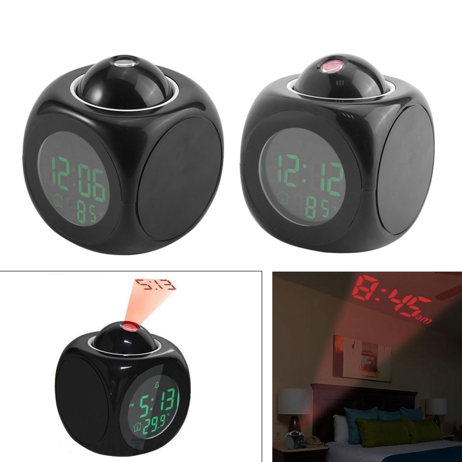 Multi Function Digital LCD Wall Projection Voice Talking Temperature Display view 11