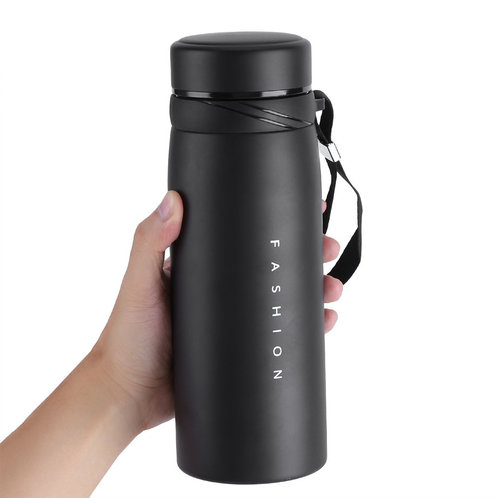 1Pc 900ml Stainless Steel Water Thermal Cup Tea Coffee Travel Drink Bottle (Black) view 6