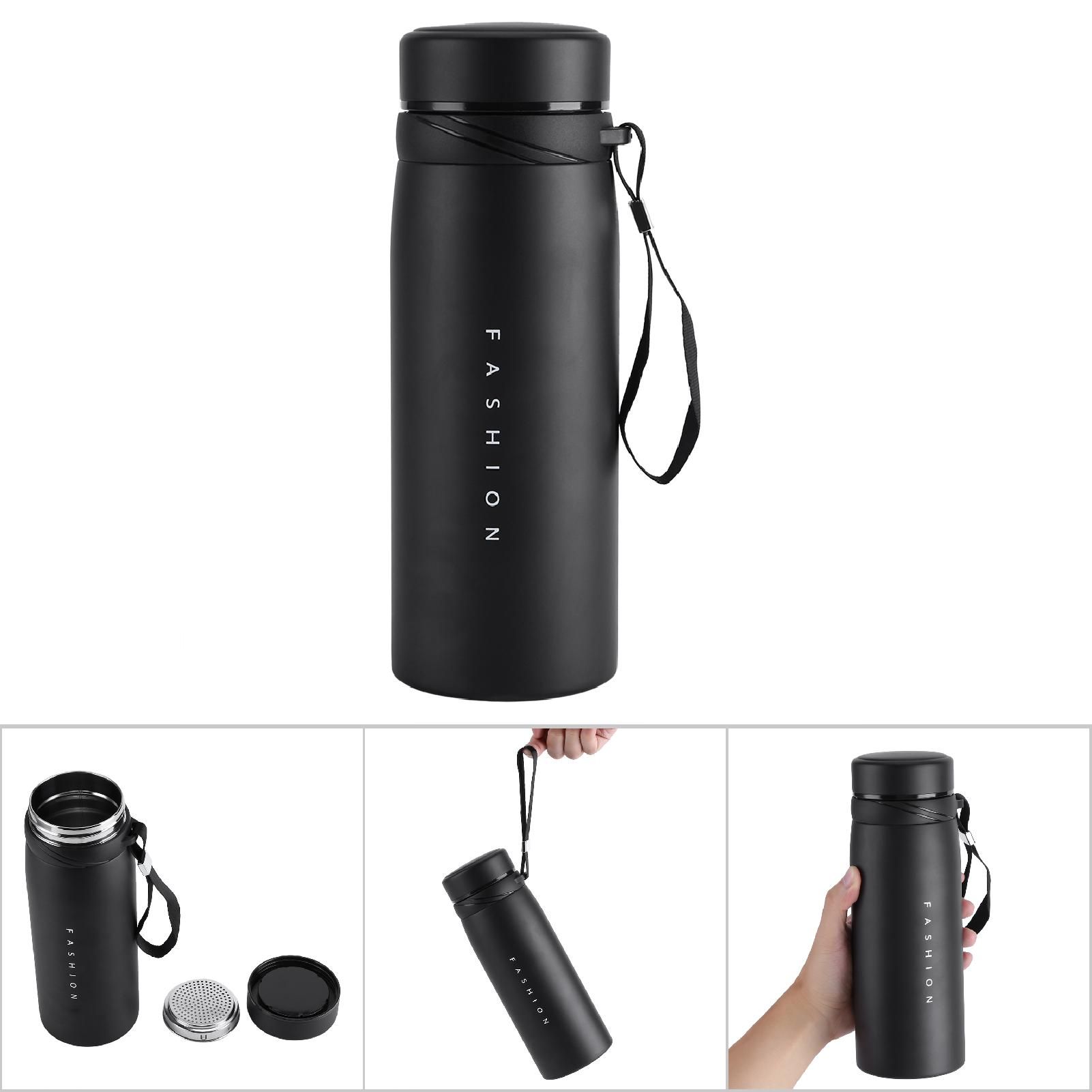 1Pc 900ml Stainless Steel Water Thermal Cup Tea Coffee Travel Drink Bottle (Black) view 8