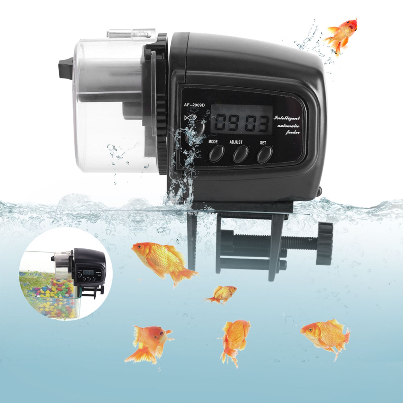 Digital LCD Electronic Fish Feeder Dispenser Timer Automatic Aquarium Tank view 11