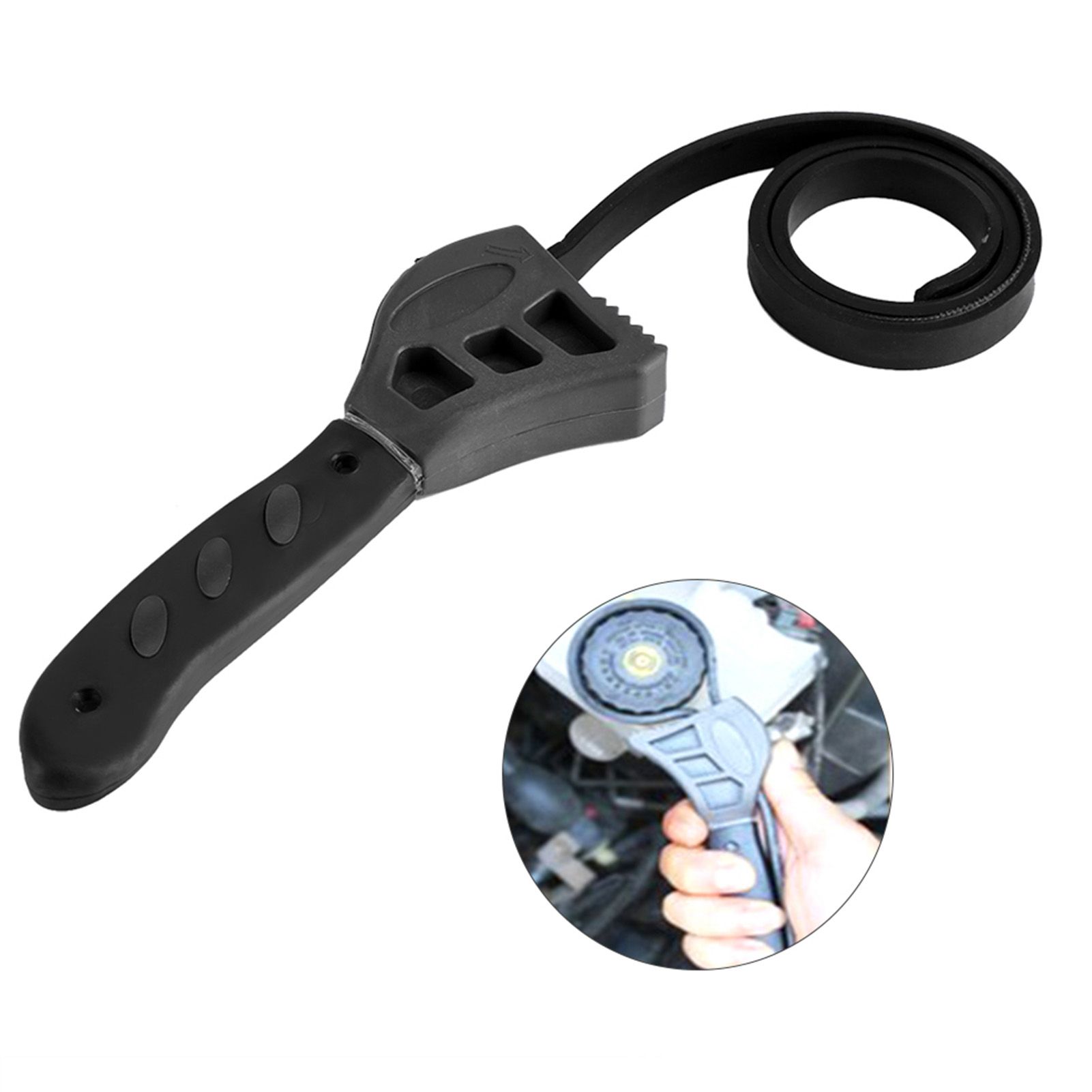 500mm Plastic Strap Wrench Jar Lids Tighten Loosen Plumbing Tool Universal Oil view 11