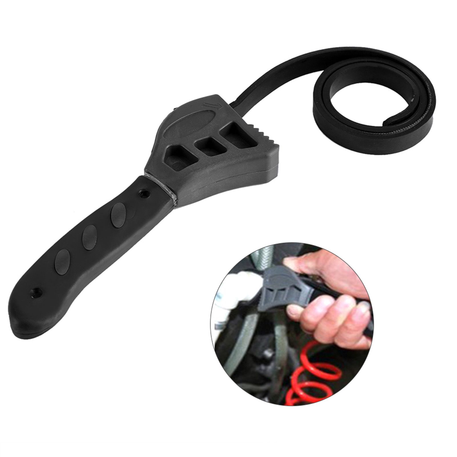 500mm Plastic Strap Wrench Jar Lids Tighten Loosen Plumbing Tool Universal Oil view 12