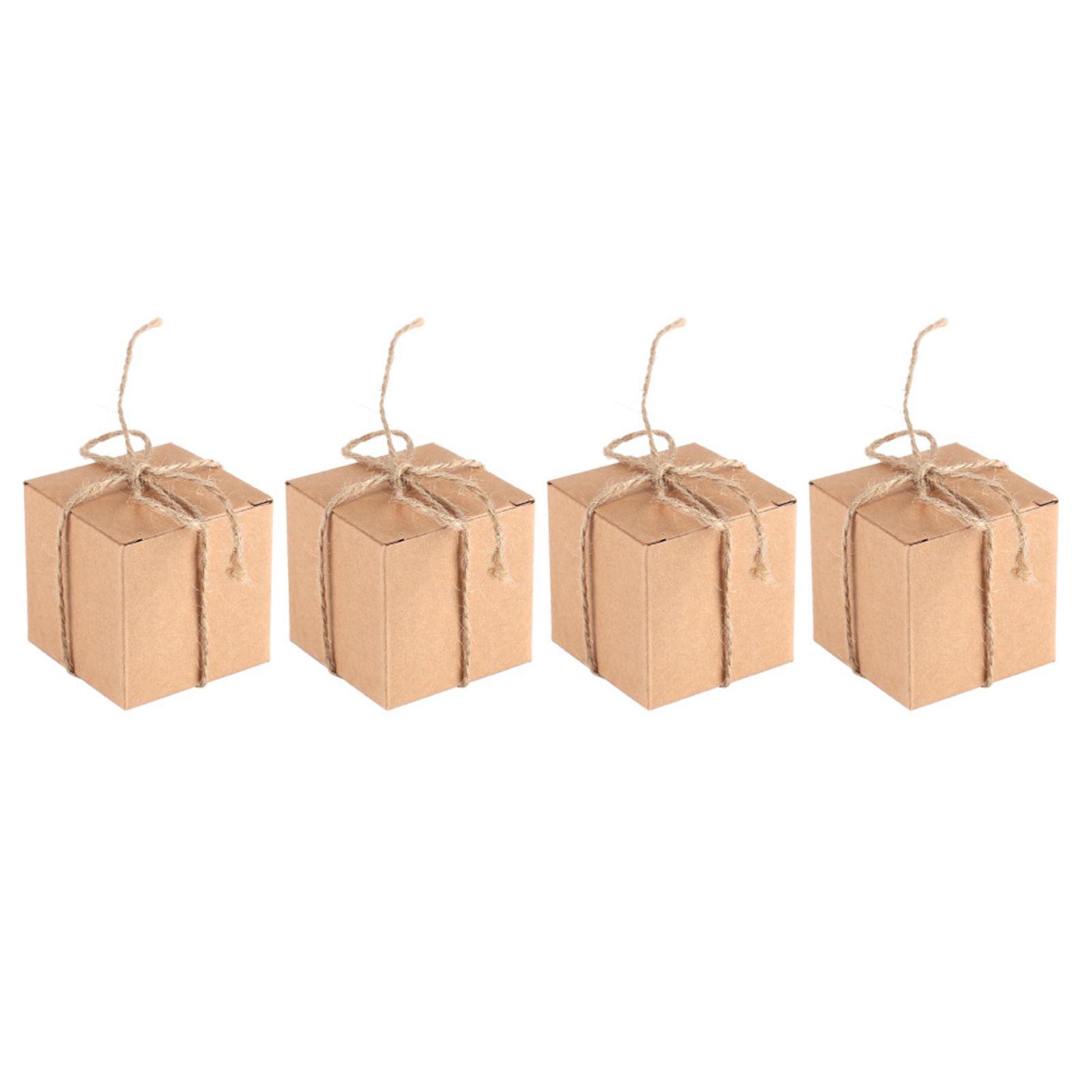 50PCS Brown Kraft Paper Square Wedding Favor Candy Chocolate Gift Party Supply view 3