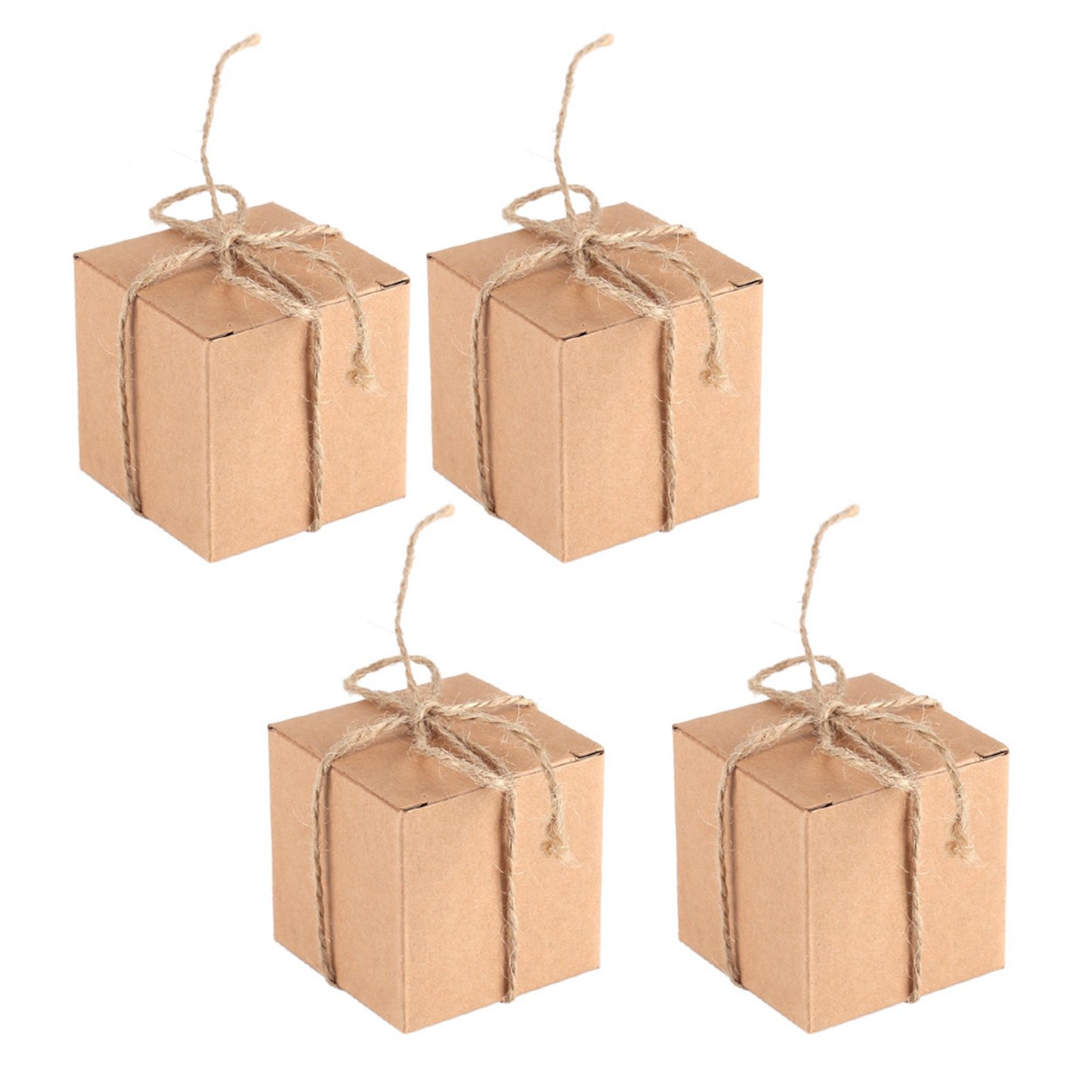 50PCS Brown Kraft Paper Square Wedding Favor Candy Chocolate Gift Party Supply view 4