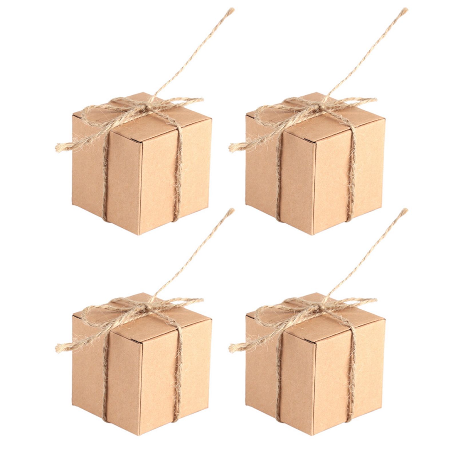 50PCS Brown Kraft Paper Square Wedding Favor Candy Chocolate Gift Party Supply view 6