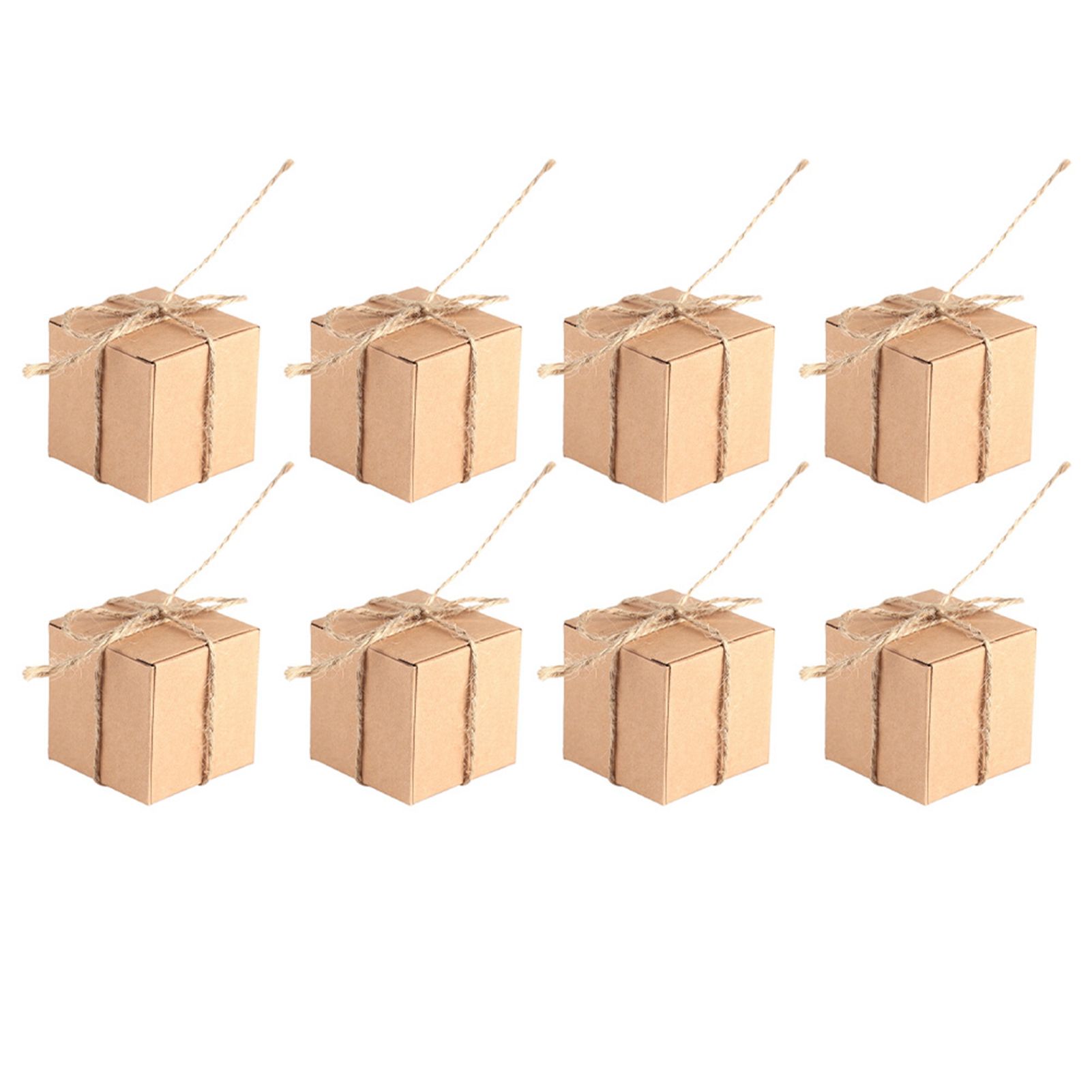 50PCS Brown Kraft Paper Square Wedding Favor Candy Chocolate Gift Party Supply view 9