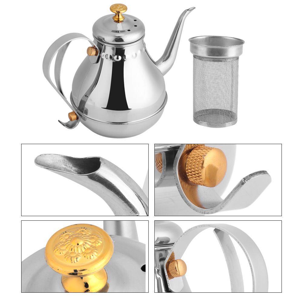 1.2L Stainless Steel Gooseneck Pour Coffee Drip Kettle Tea Filter Pot Indoor view 4