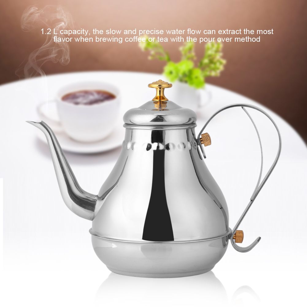 1.2L Stainless Steel Gooseneck Pour Coffee Drip Kettle Tea Filter Pot Indoor view 6