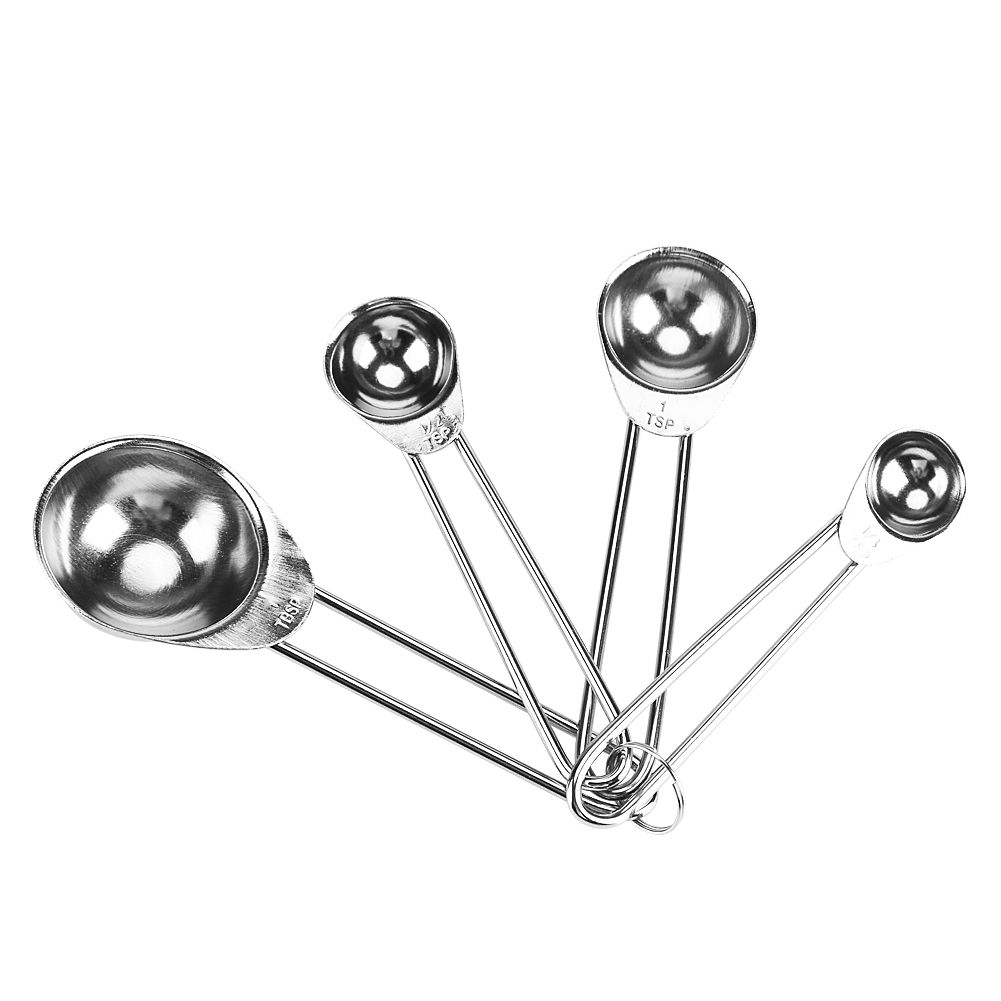 8pcs set Stainless Steel Measuring Cups&Spoons Kit Sugar Coffee Milk Kitchen view 3