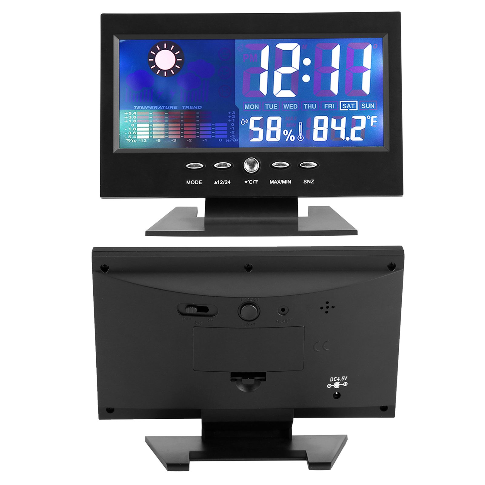 Digital Temperature Humidity Meter Clock Alarm Comfort Level Weather Forecasts view 10