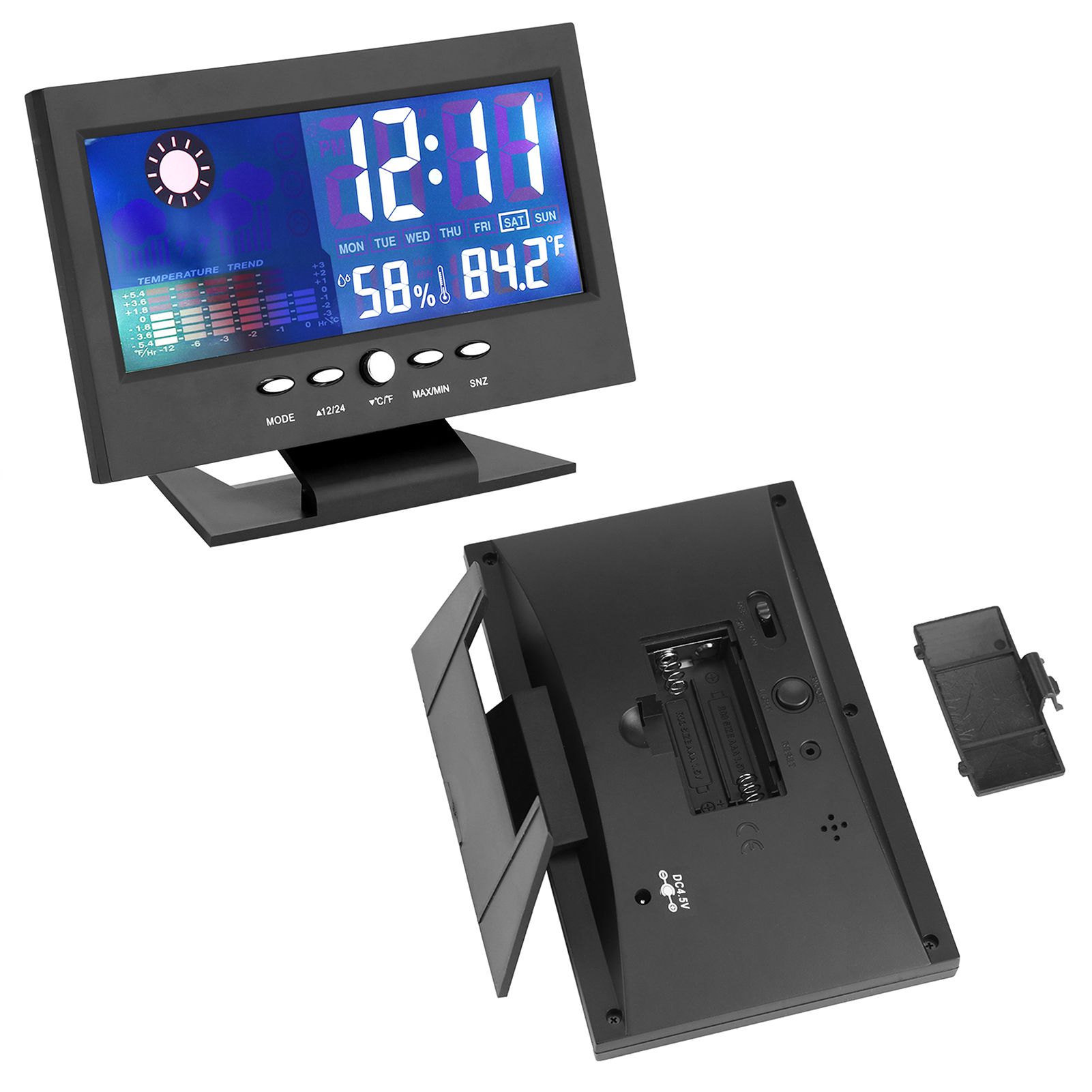 Digital Temperature Humidity Meter Clock Alarm Comfort Level Weather Forecasts view 11