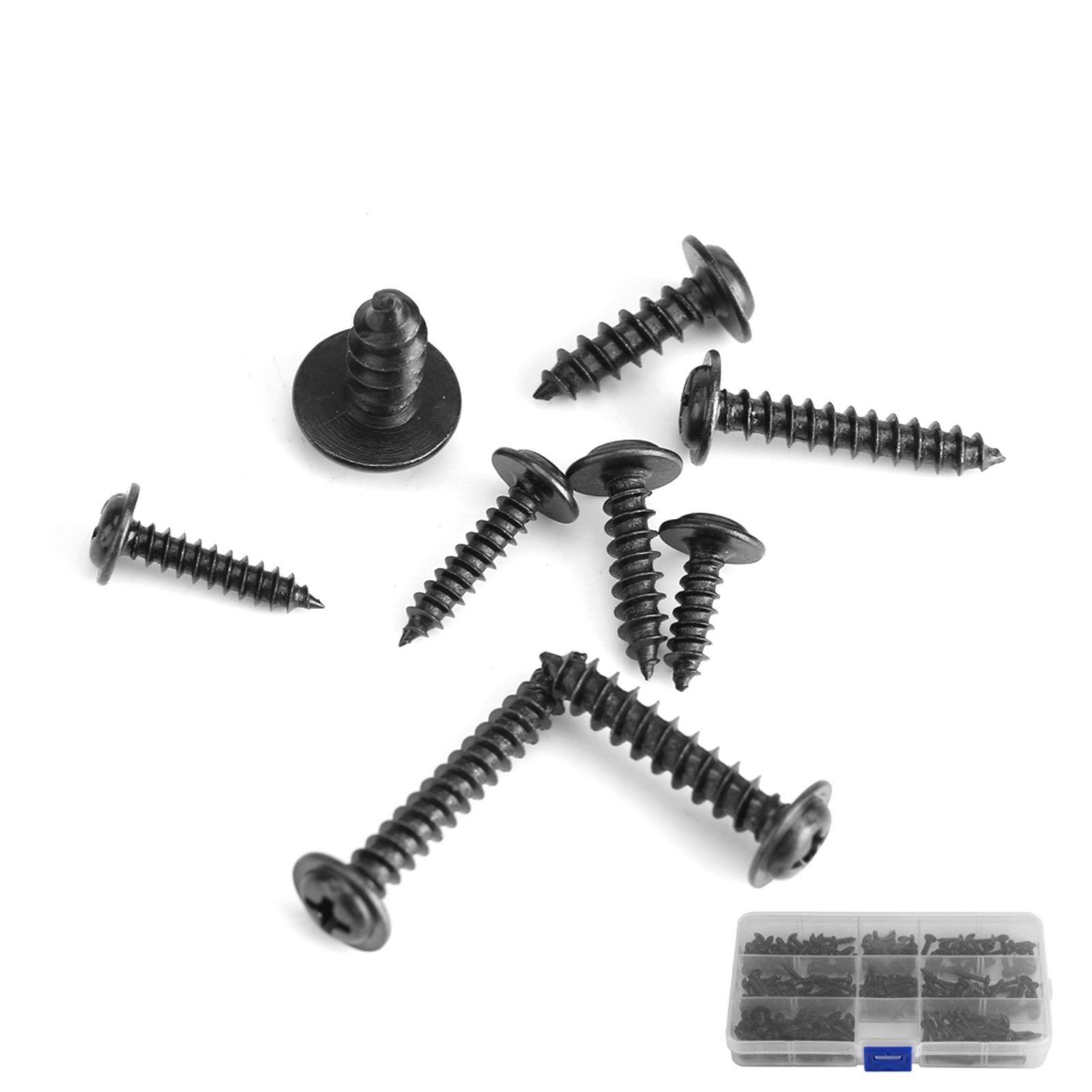 200Pcs Carbon Steel Round Head Self Tapping Screw Tools Accessories Set Screws Kit view 10