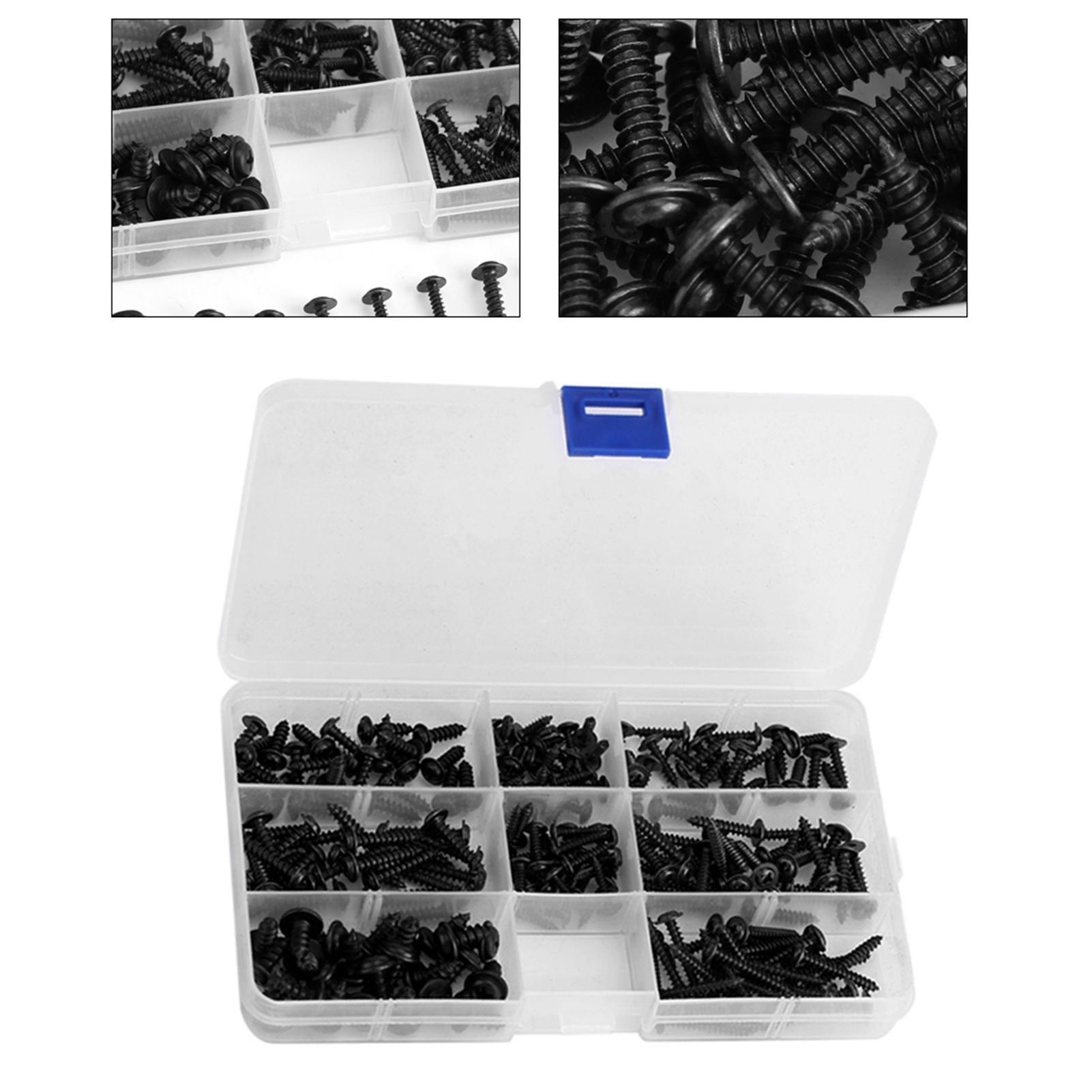 200Pcs Carbon Steel Round Head Self Tapping Screw Tools Accessories Set Screws Kit view 11