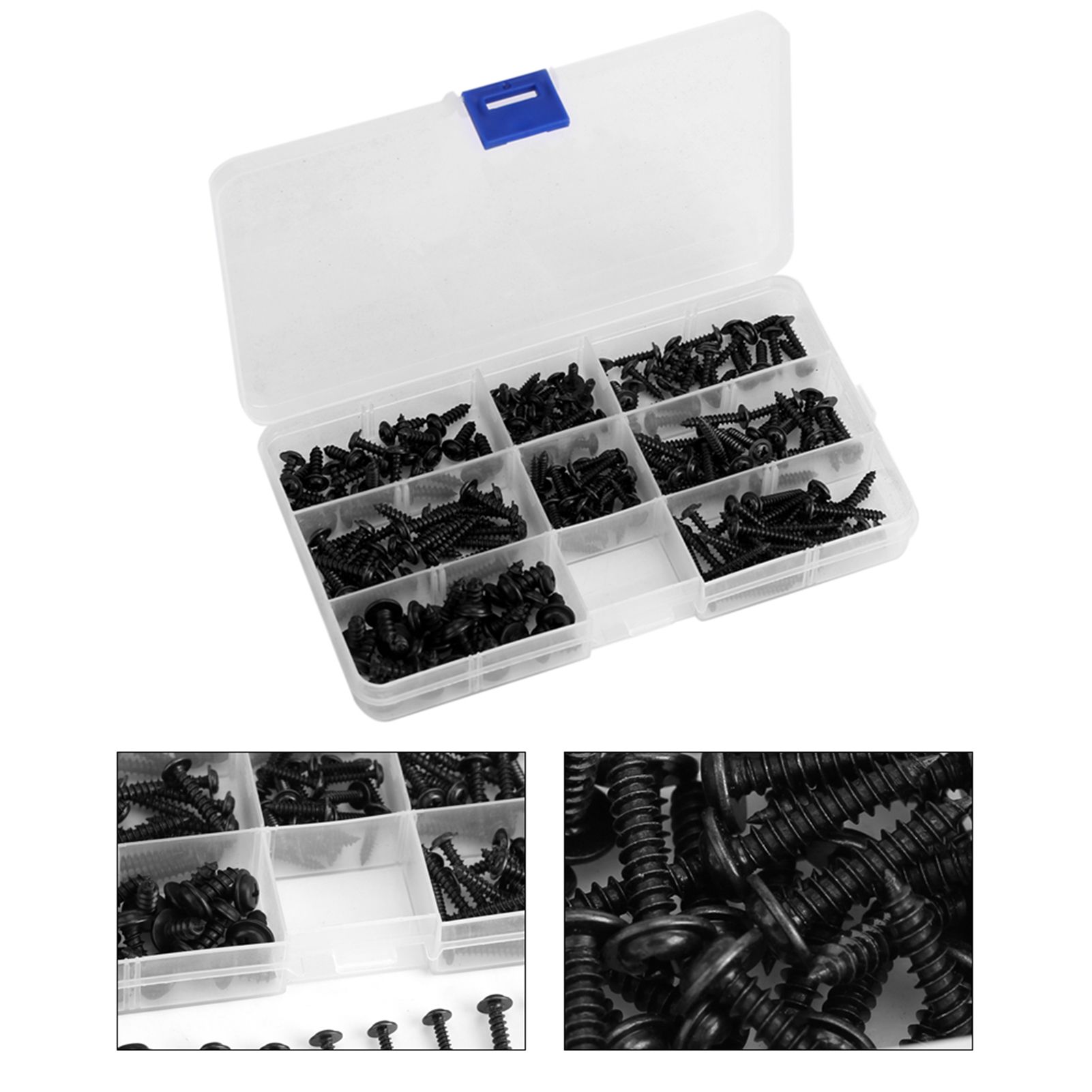 200Pcs Carbon Steel Round Head Self Tapping Screw Tools Accessories Set Screws Kit view 12