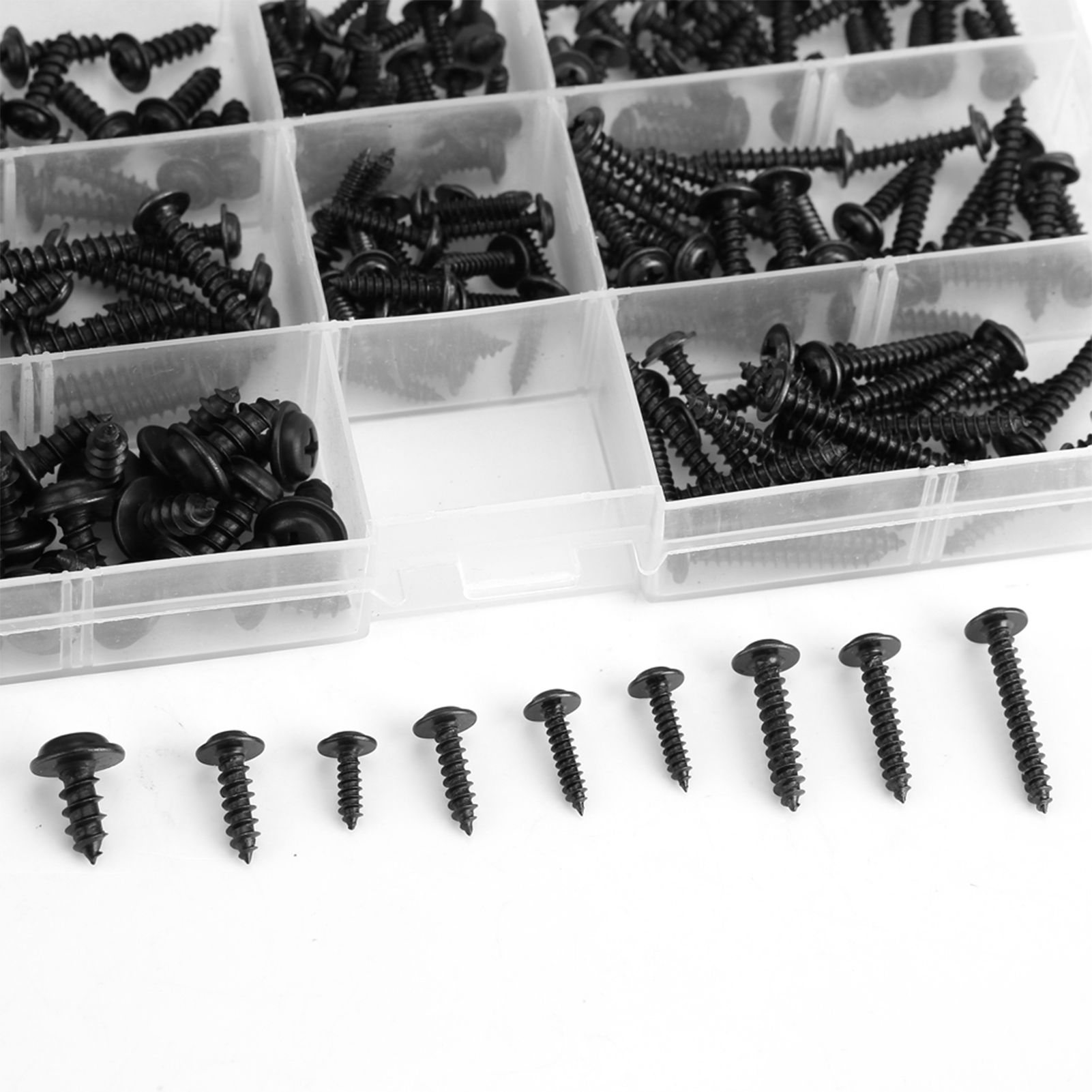 200Pcs Carbon Steel Round Head Self Tapping Screw Tools Accessories Set Screws Kit view 14