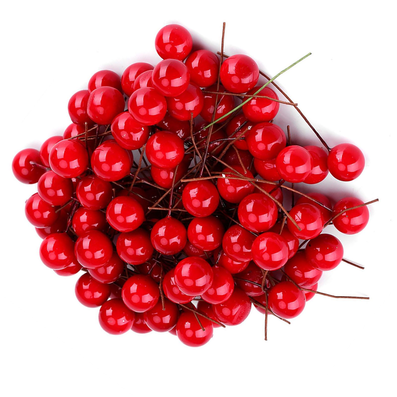 100pcs Artificial Red Holly Berry Christmas Home Decoration Hanging Ornaments view 3