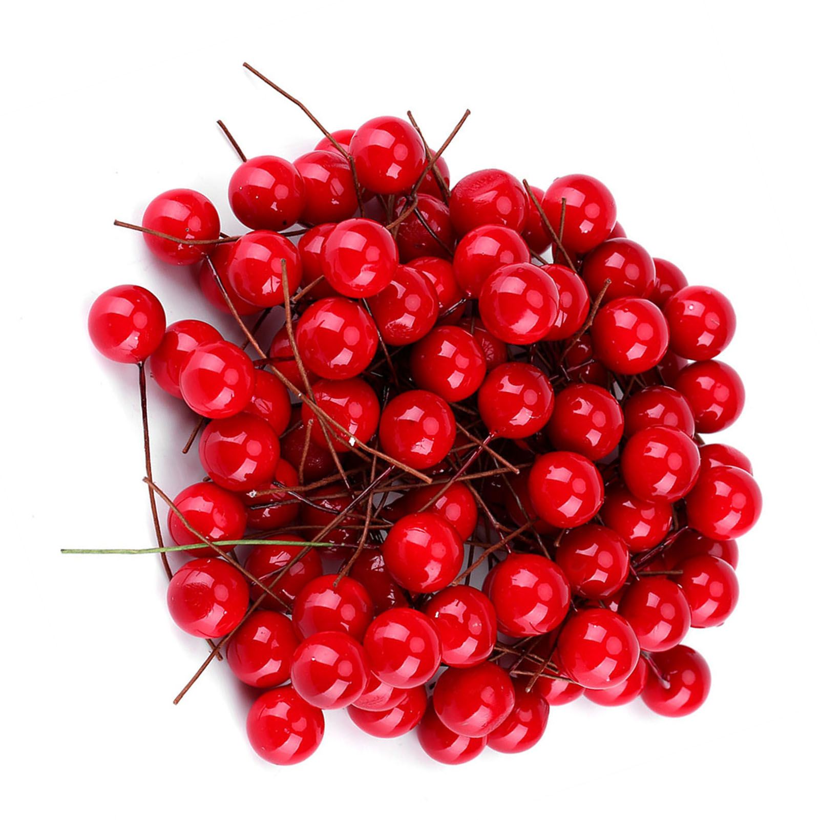 100pcs Artificial Red Holly Berry Christmas Home Decoration Hanging Ornaments view 4
