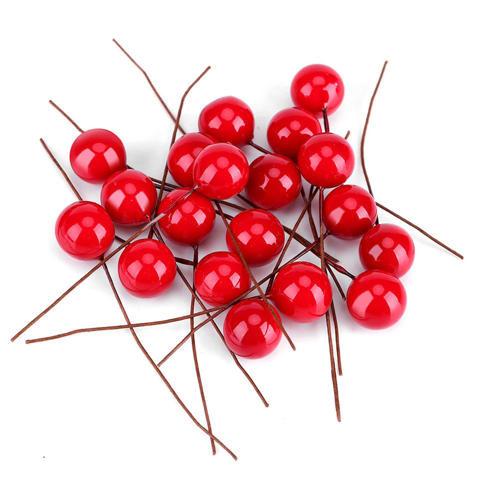 100pcs Artificial Red Holly Berry Christmas Home Decoration Hanging Ornaments view 5