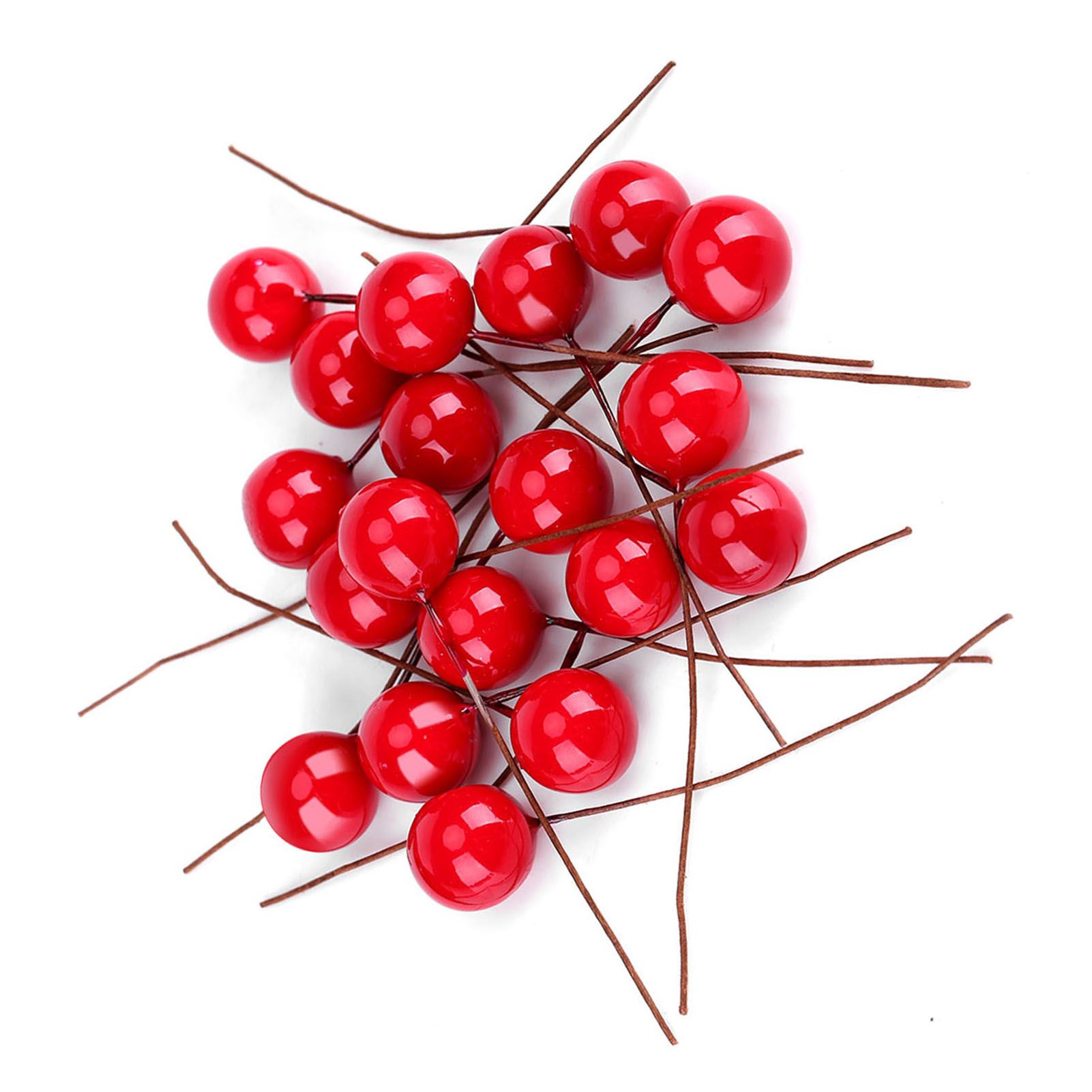 100pcs Artificial Red Holly Berry Christmas Home Decoration Hanging Ornaments view 6
