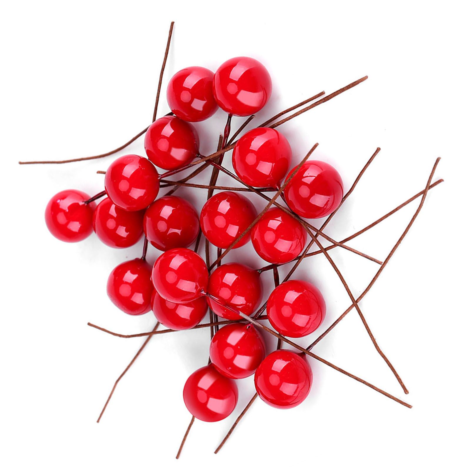 100pcs Artificial Red Holly Berry Christmas Home Decoration Hanging Ornaments view 7