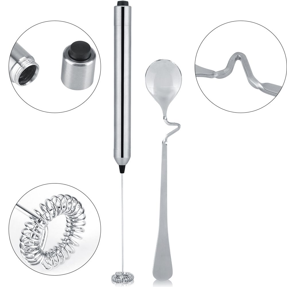 Kitchen Stainless Steel Handheld Battery Operated Electric Coffee Milk Frother view 14