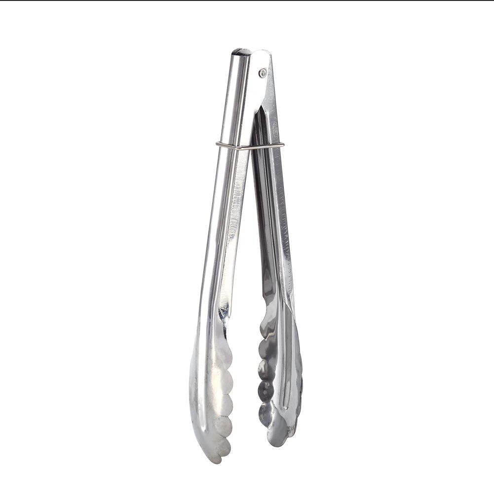 9" Stainless Steel BBQ Clip Buffet Food Tongs Bread Steak Kitchen Serving