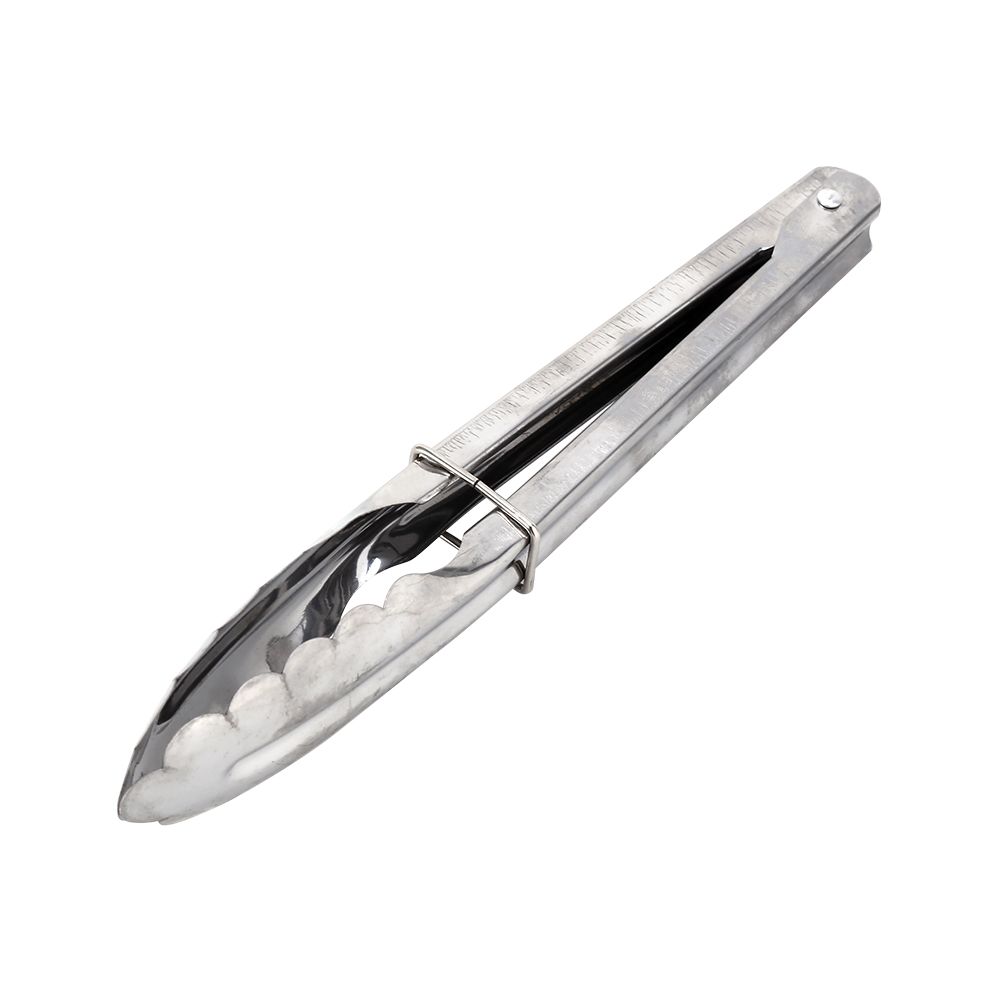 9" Stainless Steel BBQ Clip Buffet Food Tongs Bread Steak Kitchen Serving view 2