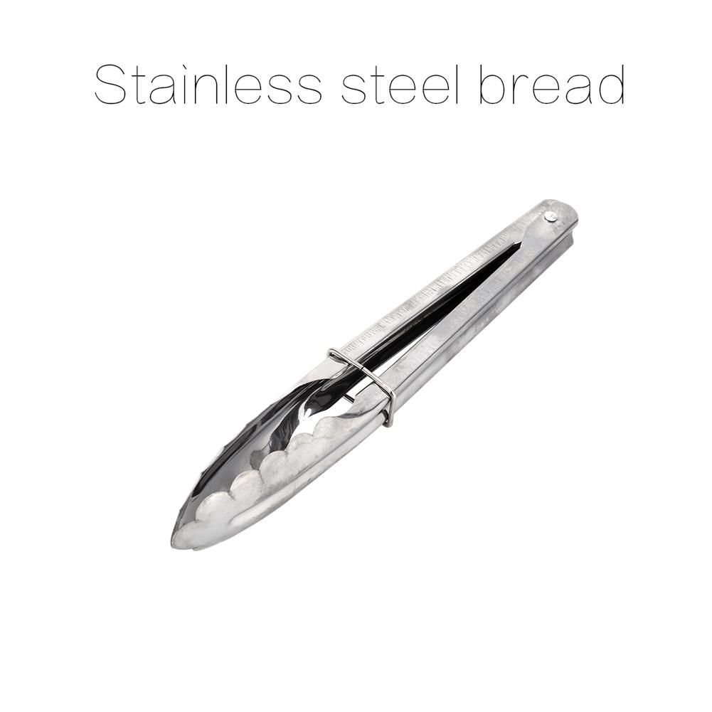 9" Stainless Steel BBQ Clip Buffet Food Tongs Bread Steak Kitchen Serving view 9