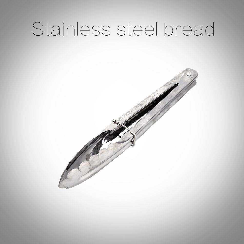 9" Stainless Steel BBQ Clip Buffet Food Tongs Bread Steak Kitchen Serving view 10