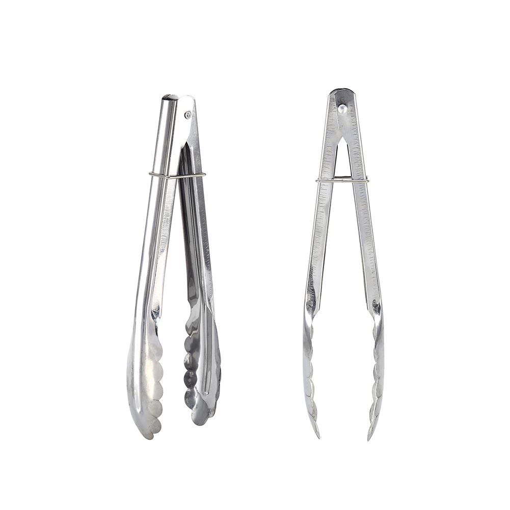9" Stainless Steel BBQ Clip Buffet Food Tongs Bread Steak Kitchen Serving view 11