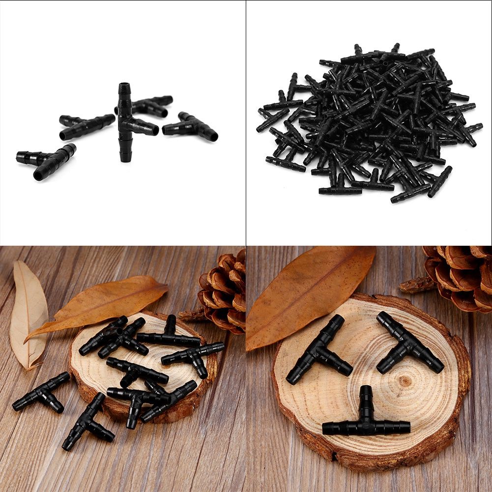 100PCS Sprinkler Irrigation T Pipe Barb Hose Fitting Joiner Drip System view 10