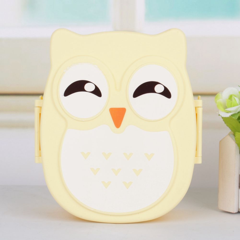 Plastic Portable Cartoon Owl Lunch Box Food Safe Microwave Storage Container view 3