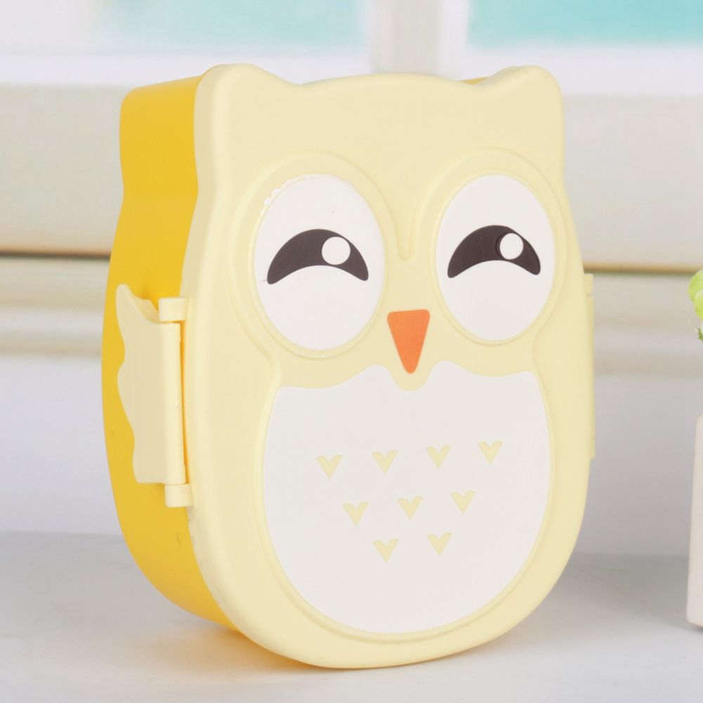 Plastic Portable Cartoon Owl Lunch Box Food Safe Microwave Storage Container view 4