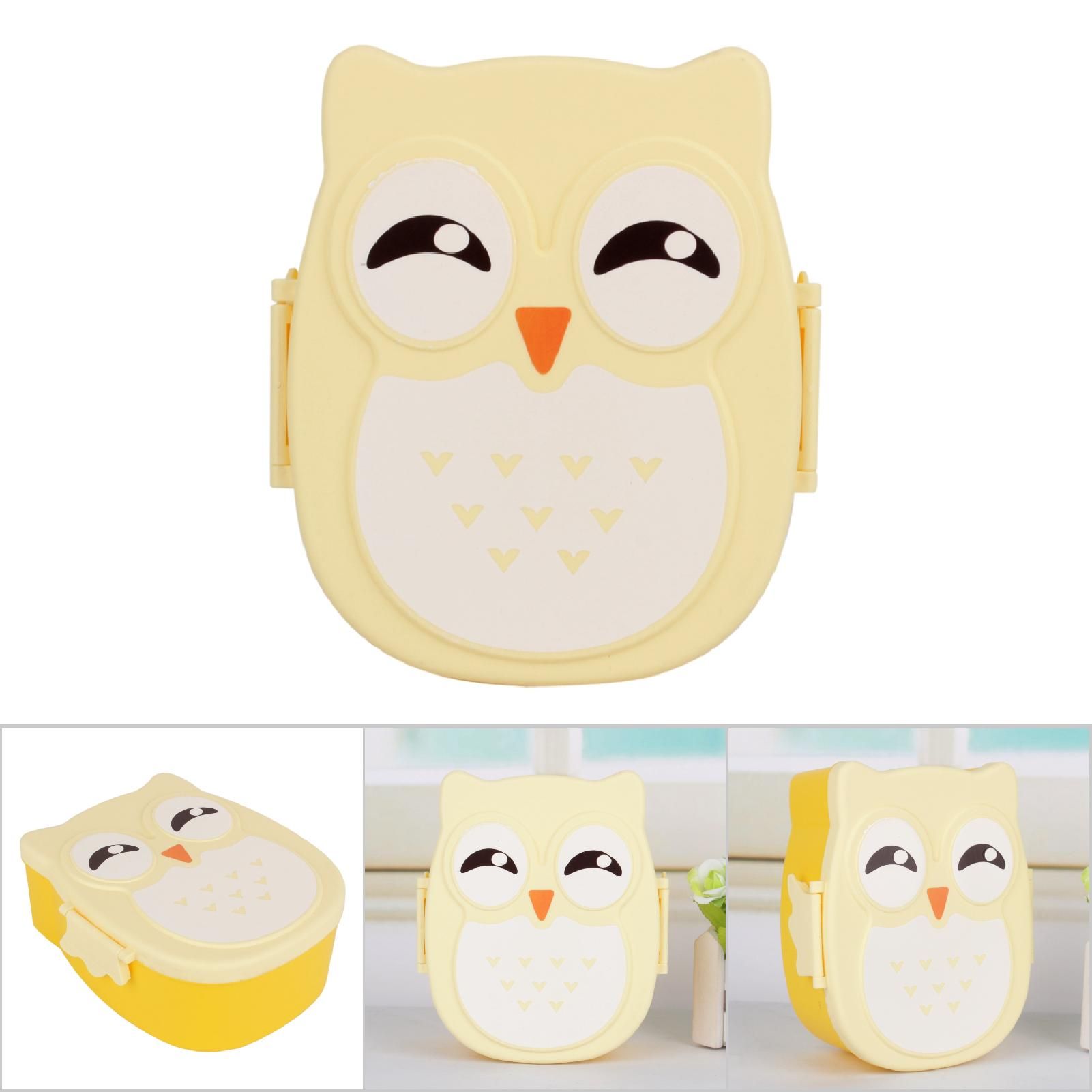 Plastic Portable Cartoon Owl Lunch Box Food Safe Microwave Storage Container view 5