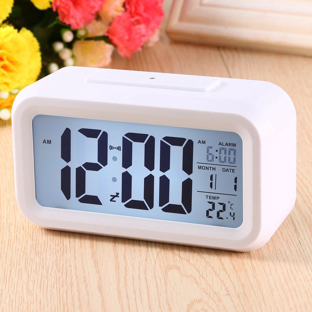 LED Backlight Digital Snooze Desk Alarm Clock Temperature Calendar Display Local view 4