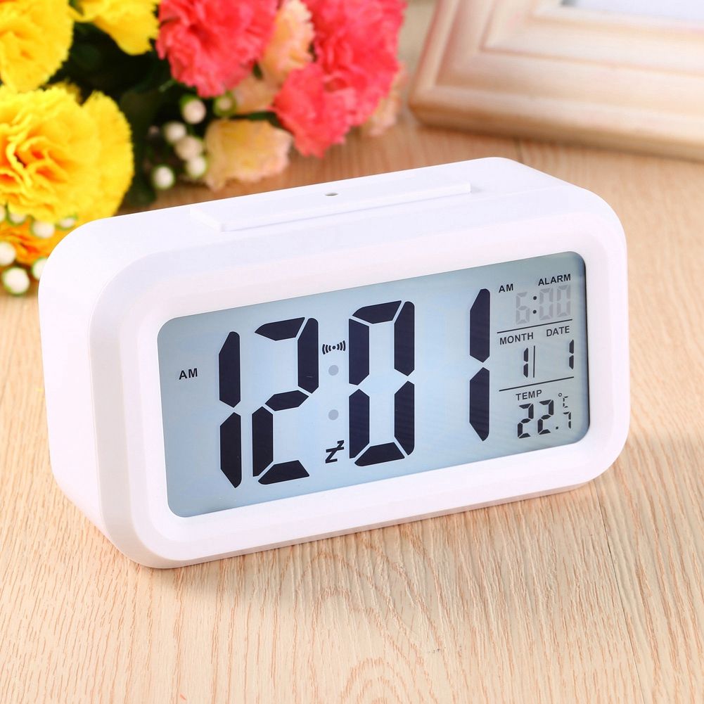 LED Backlight Digital Snooze Desk Alarm Clock Temperature Calendar Display Local view 6