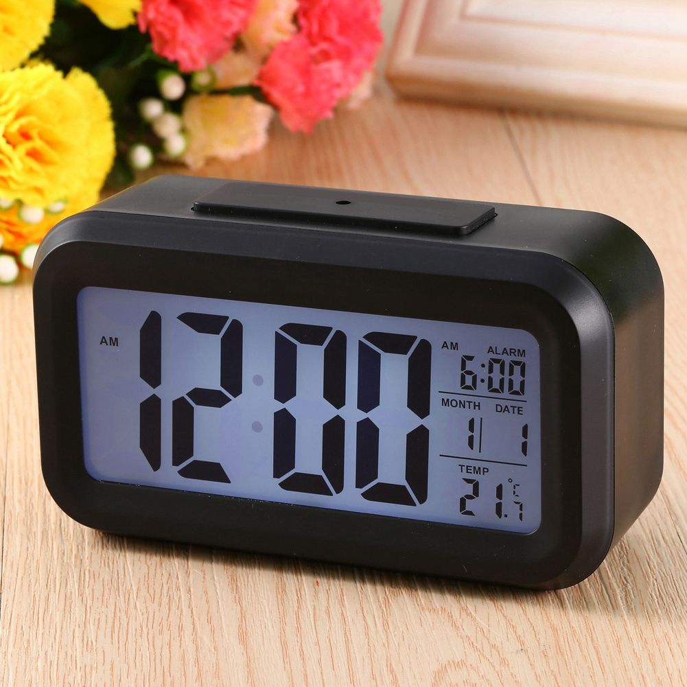 LED Backlight Digital Snooze Desk Alarm Clock Temperature Calendar Display Local view 4