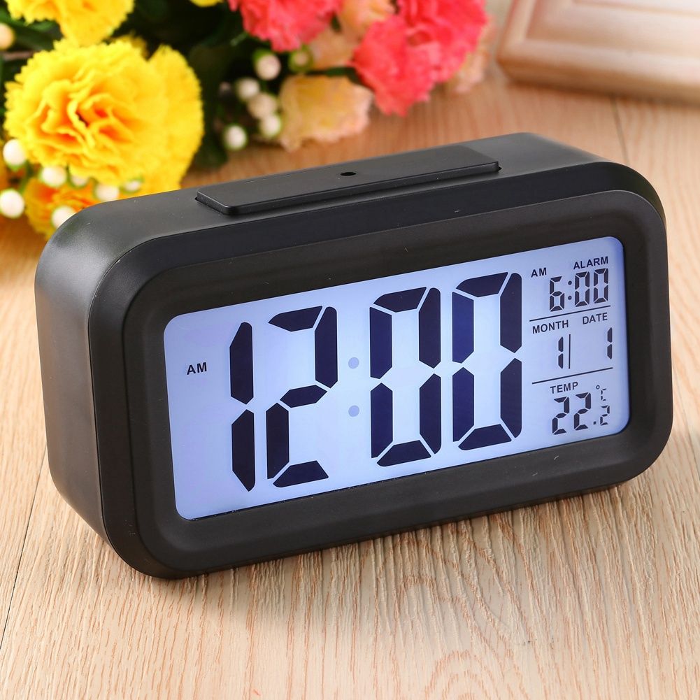 LED Backlight Digital Snooze Desk Alarm Clock Temperature Calendar Display Local view 5