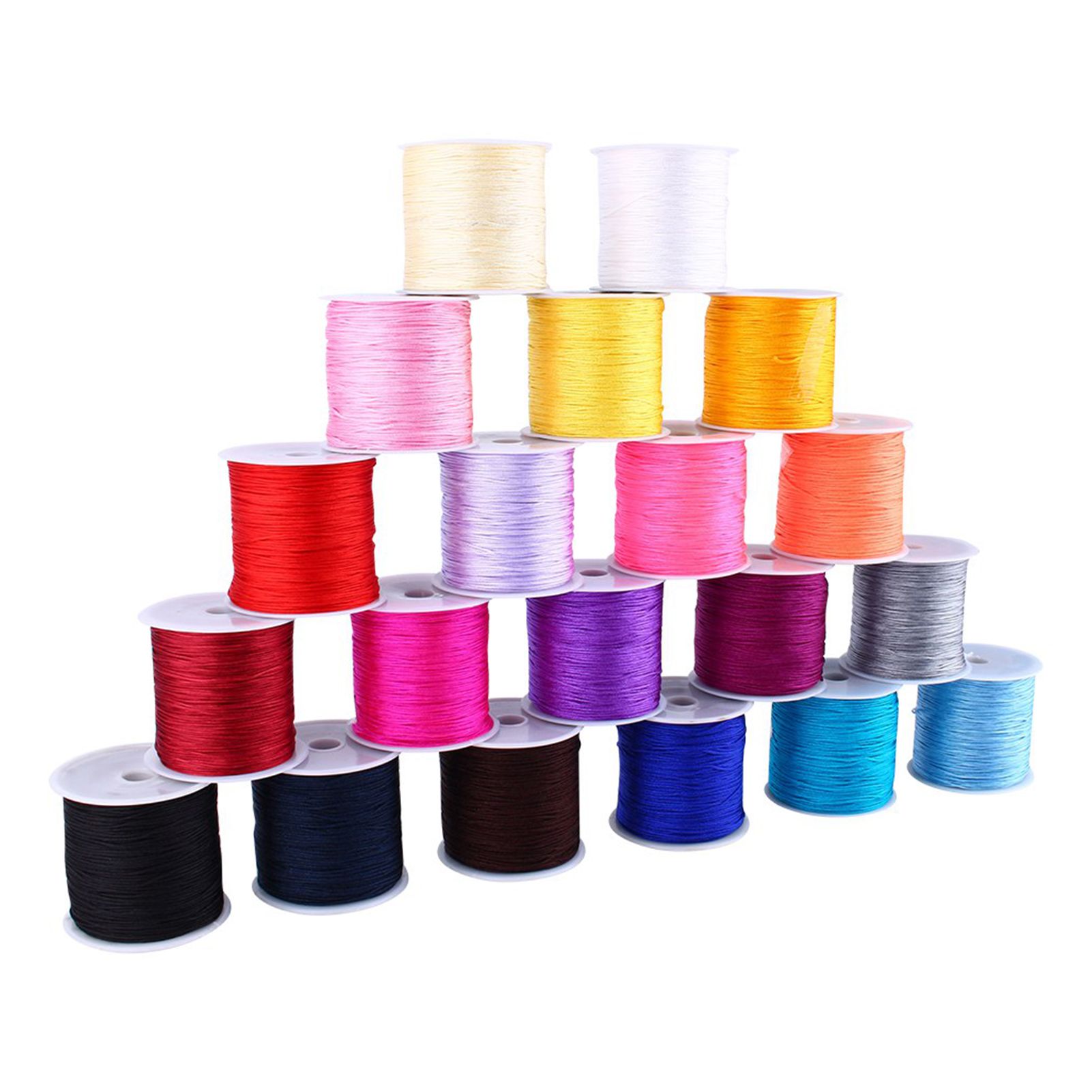 100M x 0.8mm Nylon Chinese Knot Cord Rattail Macrame Shamballa Thread String Red view 2
