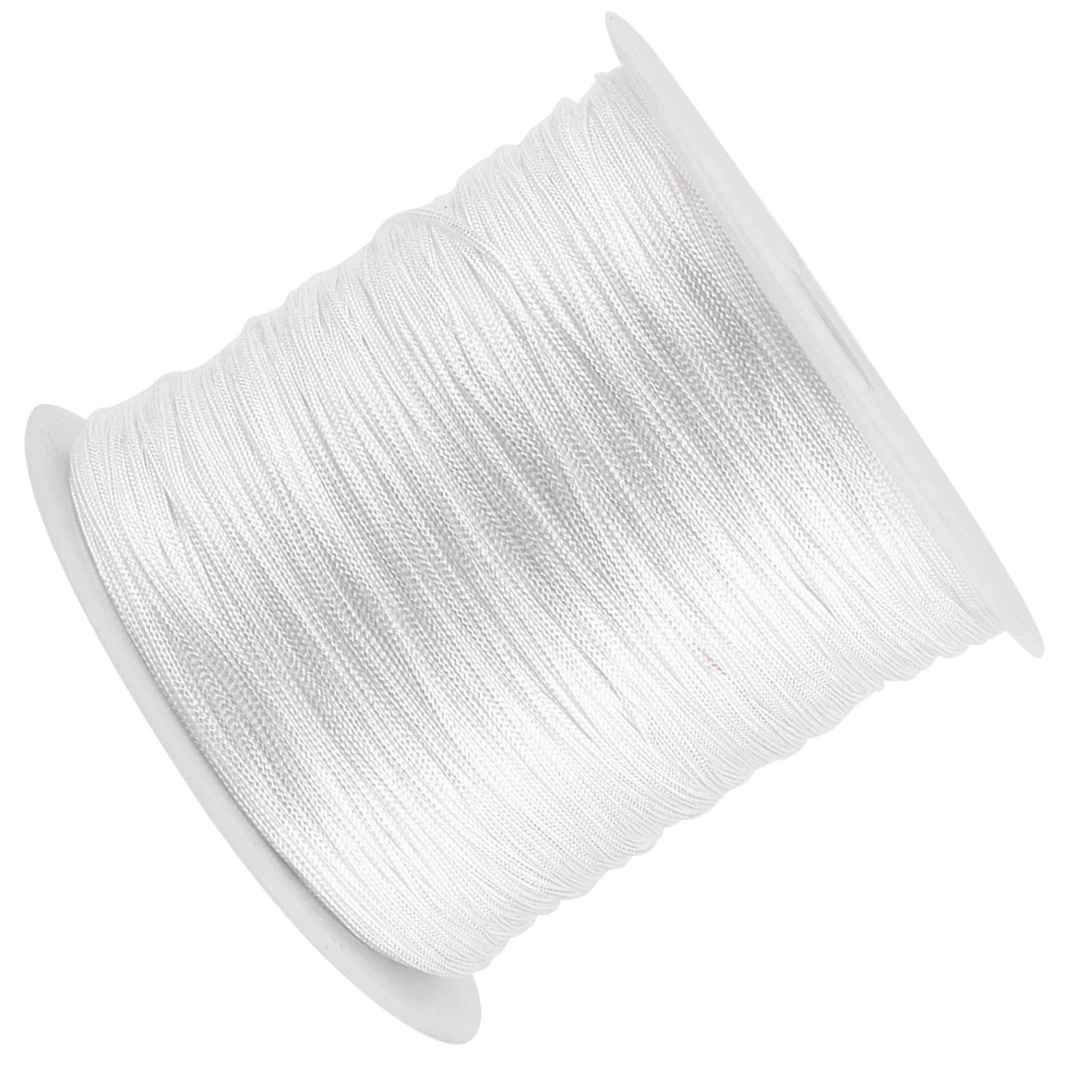 100M x 0.8mm Nylon Chinese Knot Cord Rattail Macrame Shamballa Thread String White view 2