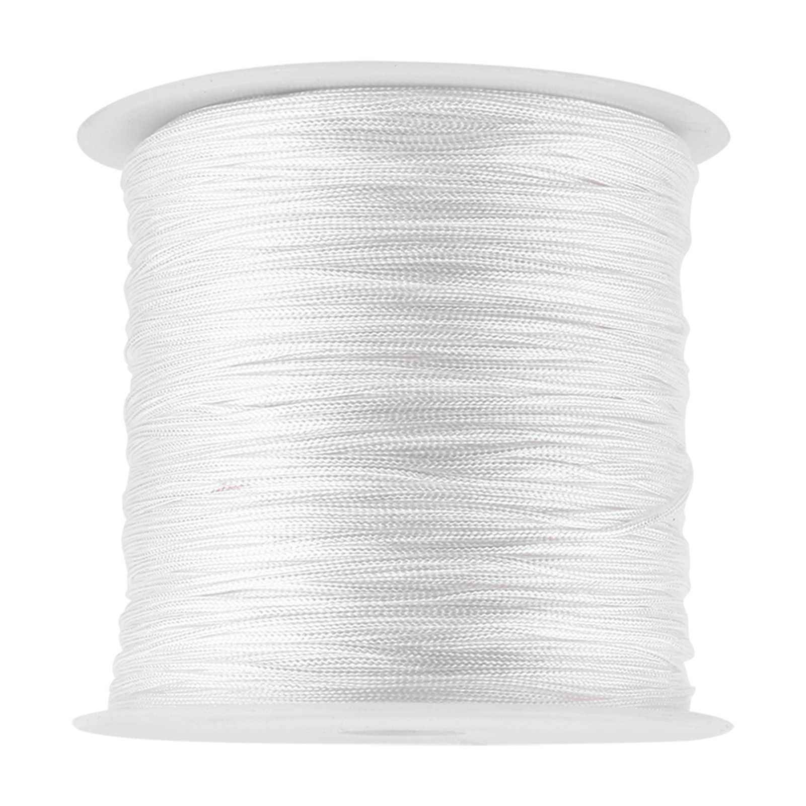 100M x 0.8mm Nylon Chinese Knot Cord Rattail Macrame Shamballa Thread String White view 6