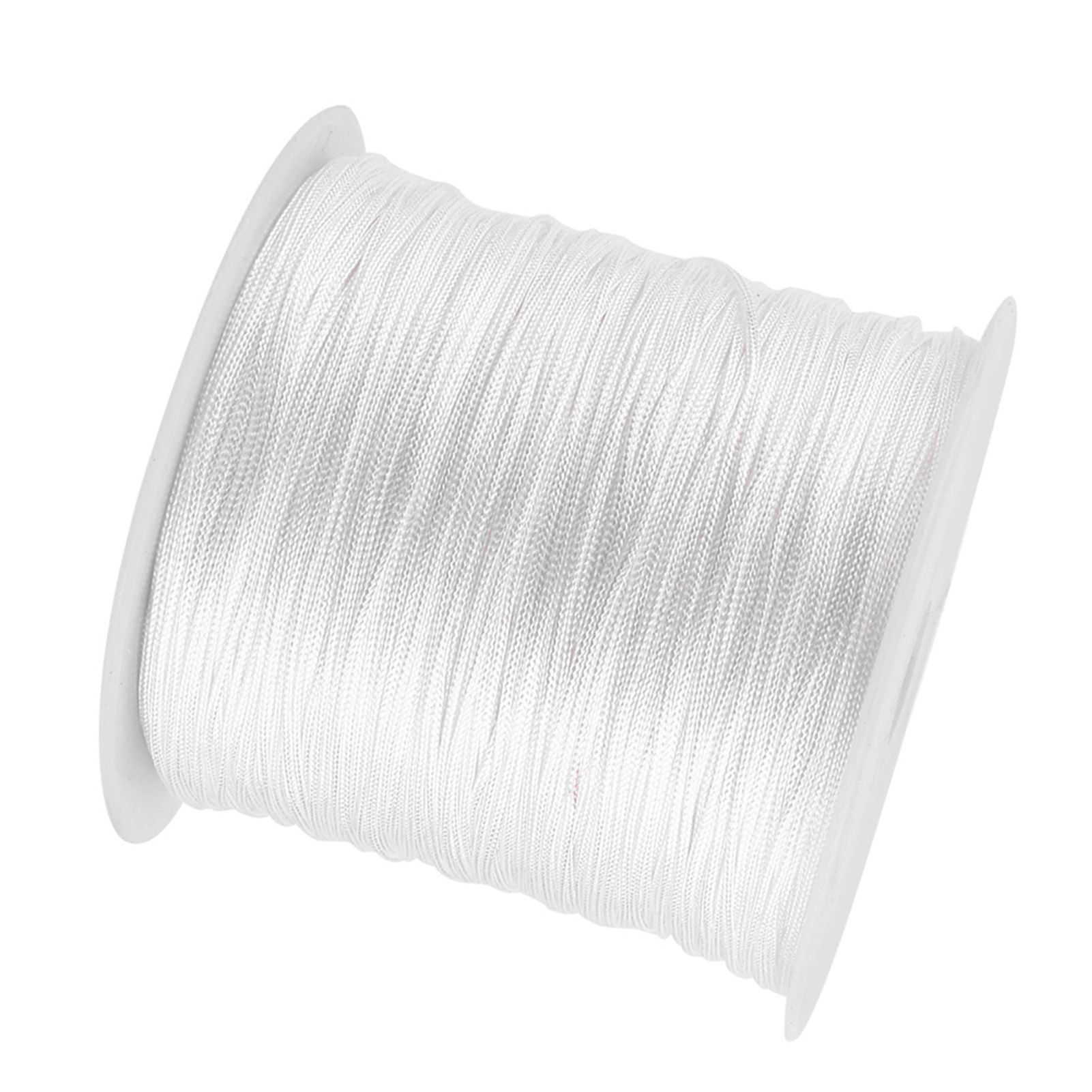 100M x 0.8mm Nylon Chinese Knot Cord Rattail Macrame Shamballa Thread String White view 7