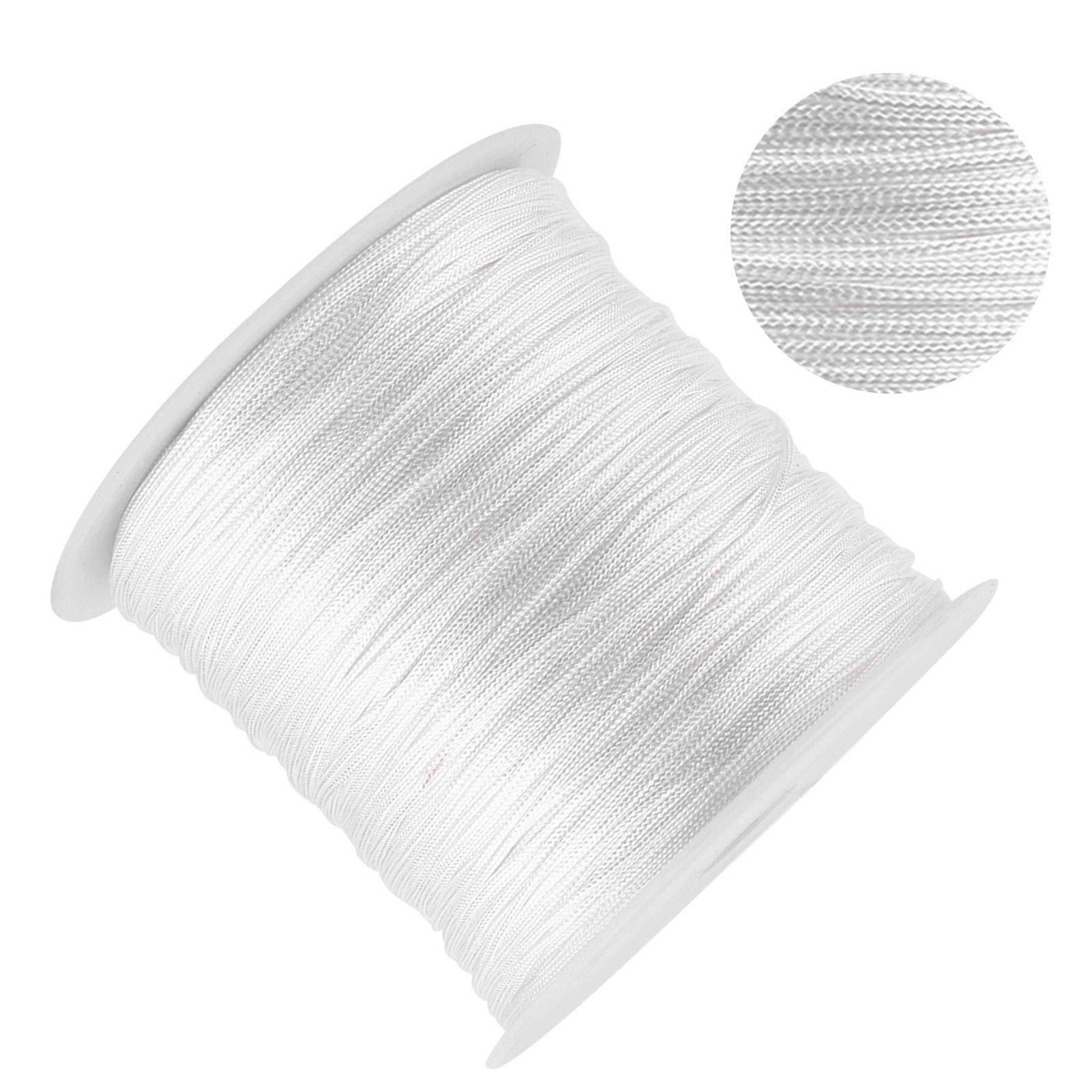 100M x 0.8mm Nylon Chinese Knot Cord Rattail Macrame Shamballa Thread String White view 9