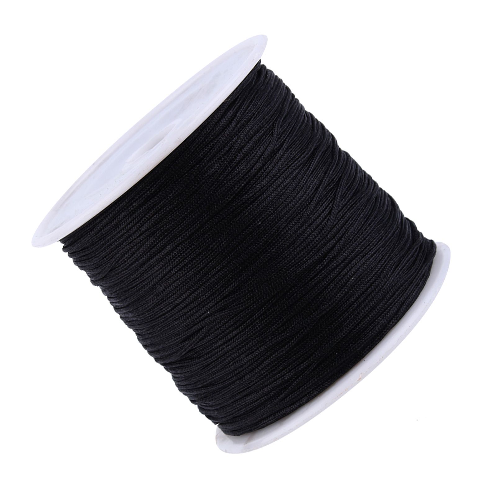 100M x 0.8mm Nylon Chinese Knot Cord Rattail Macrame Shamballa Thread String Black view 2