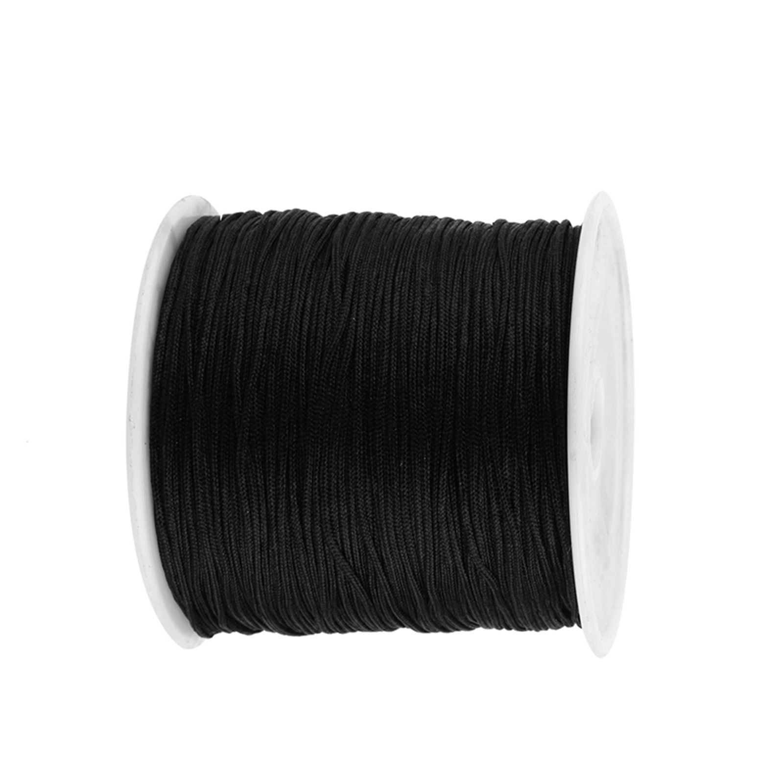 100M x 0.8mm Nylon Chinese Knot Cord Rattail Macrame Shamballa Thread String Black view 3