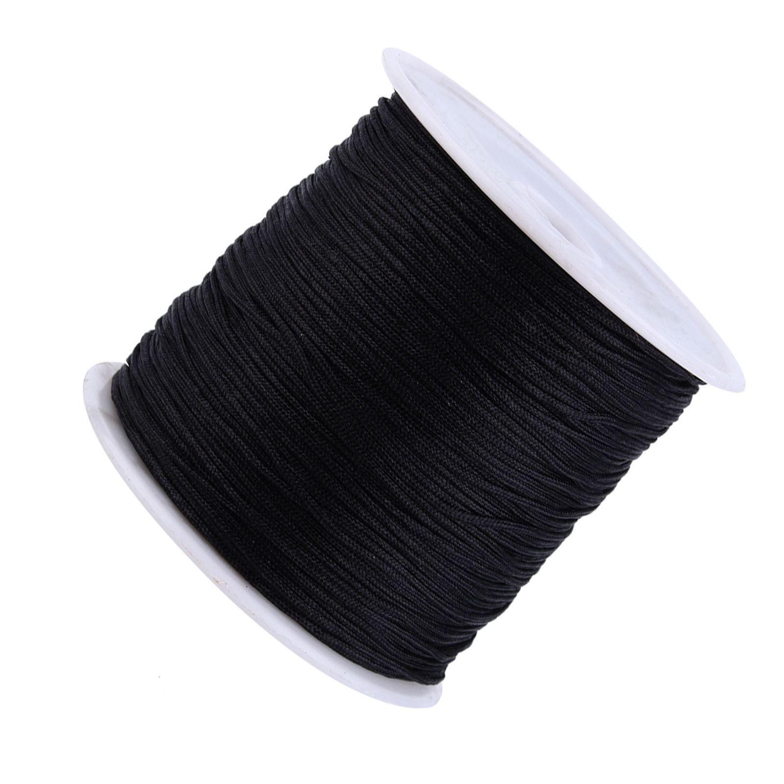 100M x 0.8mm Nylon Chinese Knot Cord Rattail Macrame Shamballa Thread String Black view 4
