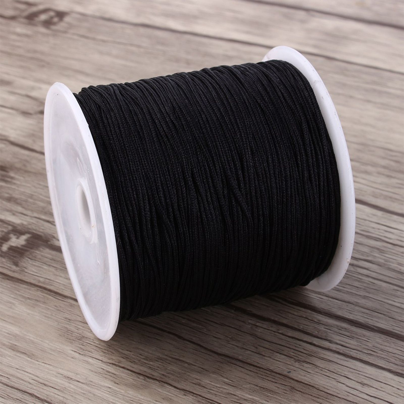 100M x 0.8mm Nylon Chinese Knot Cord Rattail Macrame Shamballa Thread String Black view 9